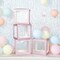 BLUSH 12" Transparent Balloon Boxes with Glittered Trim Centerpiece